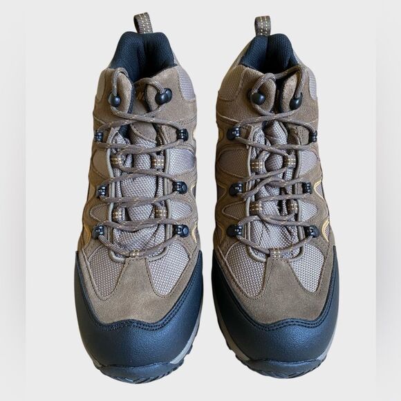 NEW Northside Snohomish Men's Mid Waterproof Hiking Boots Size 12 Tan Dark Honey - Picture 3 of 15